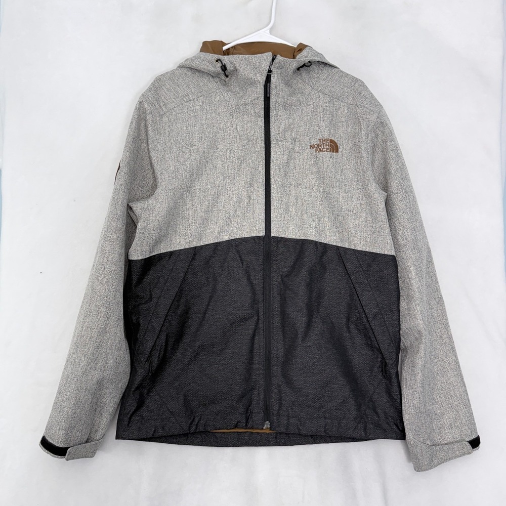The North Face Dryvent Millerton Jacket Mens M Gray Full Zip Windbreaker Hooded